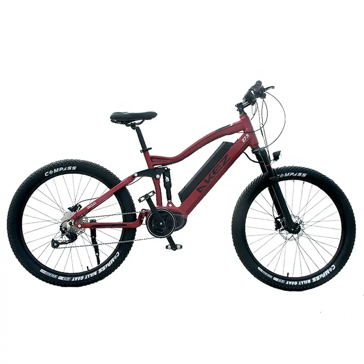MTBGOO 2022 Hot selling mid drive 26 27.5 29 inch electric bicycle 48v aluminum alloy full suspension electric mountain bike