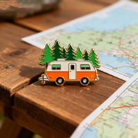 Pins en métal émaillé personnalisés, style antique et moderne, pour camping-car, caravane et voyages en plein air |   Métal personnalisable pour