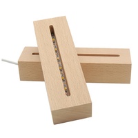 Lampe Led 3d en bois massif, avec Base en bois massif, affichage acrylique, veilleuse, support de lampe, nouveau,