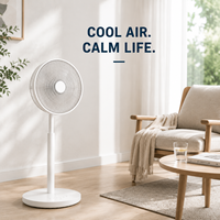 Ventilateur oscillant 3D en mode veille, 14 pouces, moteur DC, sur pied, 12 vitesses, 7 pales, 2-en-1, batterie, pour maison et hôtel, en plastique