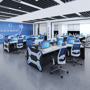 Moderno banco di controllo industriale-Console per operatore ergonomica funzione di gestione dei cavi regolabile in altezza legno + metallo - Product Image 4