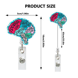 Conception personnalisée en plastique Ondes cérébrales Neurologie Badge Reel <span class=keywords><strong>Neuro</strong></span> ICU <span class=keywords><strong>EEG</strong></span> Infirmière Soins Infirmiers Porte-Badge Accessoires - Product Image 2