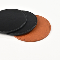 Sous-verres ronds personnalisés en cuir pour tasses à café, tapis de table durables pour boissons