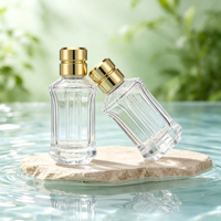 Bouteilles de parfum en verre en gros 50 ml avec capuchon pulvérisateur, cylindres transparents, flacons vides rechargeables pour parfum