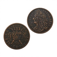 Moneda de 30 Peniques de Irlanda de 1689 - James II (Moneda de Gran Denominación) - Monedas Conmemorativas de Estilo Antiguo, Regalos, Decoración del Hogar