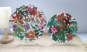 Vajilla de Lujo Serie Selva Tropical, Plato de Porcelana Fina Pintado a Mano, Platos Redondos de Cerámica Dorada - Product Image 3