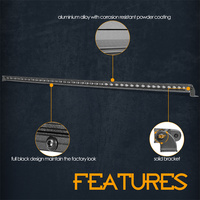 Barre lumineuse LED pour toit de voiture, super fine, 45 pouces, profil bas, 200W, faisceau large, 12V, avec faisceau de câblage
