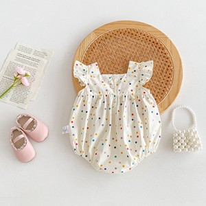 Tutina in cotone ricamata delicata sulla pelle per neonati, ideale per dormire in casa e per il comfort quotidiano - Product Image 3