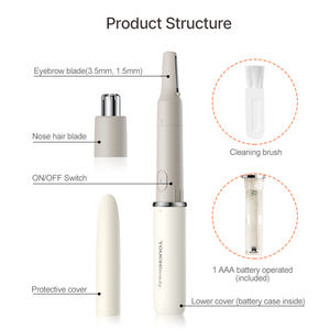TOUCHBeauty 3 en 1 Lady <span class=keywords><strong>Shaver</strong></span> Electric Nose Ear Hair Trimmer <span class=keywords><strong>Battery</strong></span> <span class=keywords><strong>Operated</strong></span> Eyebrow Trimmer Body Hair Removal Dispositivo de belleza - Product Image 4