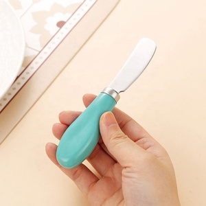 Couteau à beurre en acier inoxydable avec manche en céramique, petit couteau à dessert avec spatule à confiture pour pain, fromage, crème et fromage à tartiner - Product Image 5