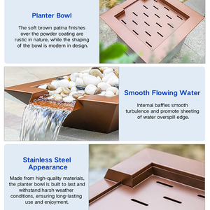 Bol à feu de <span class=keywords><strong>piscine</strong></span> en acier Corten personnalisé extérieur foyer caractéristique de l'eau <span class=keywords><strong>piscine</strong></span> Spa Massage cascade - Product Image 4