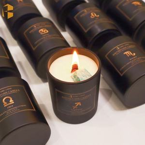 Bougie en cire de soja infusée de cristaux, parfum d'intérieur naturel à l'huile essentielle, fabrication artisanale, étiquette privée en gros, signe du zodiaque - Product Image 5