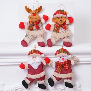 Décorations De Noël De Luxe Père Noël Bonhomme De Neige Cerf Ours Tissu Poupée Pendentif Arbre De Noël Ornements Suspendus Décorations - Product Image 4