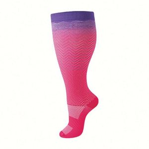 <span class=keywords><strong>Chaussettes</strong></span> anti-fatigue, antibactériennes, à séchage rapide pour femmes, longueur genou, hiver, colorées, en nylon et soie, avec logo, grandes tailles, pour personnes corpulentes - Product Image 4