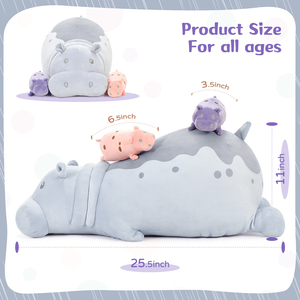 Fabricant <span class=keywords><strong>peluche</strong></span> <span class=keywords><strong>hippopotame</strong></span> magnétique sur l'épaule jouets en <span class=keywords><strong>peluche</strong></span> pour enfant Snuggle Partner décoration chambre anniversaires cadeaux - Product Image 3