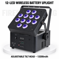 Lot de 12 projecteurs LED PAR sans fil RGBW 4-en-1 100W DMX512 3 broches pour événements et mariages