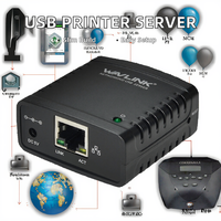 Wavlink WL-NU72P11原始家庭办公室USB 2.0有线网络打印服务器，有库存供办公室使用