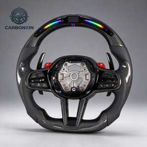Volante de Fibra de Carbono Personalizado para BMW CS G F F30 F20 F10 E46 M2 M3 M5 G20 G80 E90 E87 E38 F87 G28 G30 G38 G60 G87 X3 X5 M8 - Product Image 1
