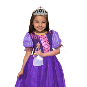 Disfraz de Princesa con Corona y Set de Muñeca para Unisex de 8 a 13 Años, Falda de Tul Amarillo Dorado, Muñeca de Moda Incluida de 29 cm - Product Image 2