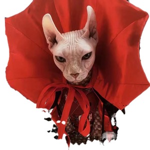 Cape de vampire pour chats, costume de cosplay en polyester rouge, vêtements pour animaux de compagnie - Product Image 3