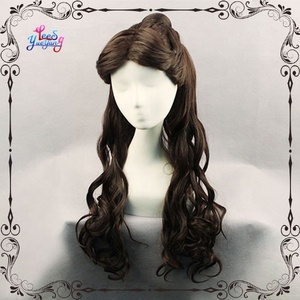 Perruque <span class=keywords><strong>de</strong></span> cosplay Belle <span class=keywords><strong>de</strong></span> <span class=keywords><strong>la</strong></span> Belle et <span class=keywords><strong>la</strong></span> Bête, cheveux bouclés brun foncé - Product Image 2
