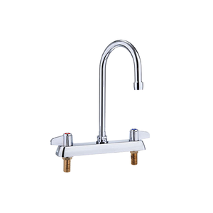Grifo de Cocina Moderno de Doble Manija con Válvula de Cerámica, Latón Cromado, Caño Giratorio, Fácil de Limpiar, Montaje en Encimera - Product Image 1