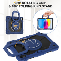 Étui robuste et résistant pour iPad 10e et 11e génération A16 avec support rotatif à 360°, sangle de main et bandoulière