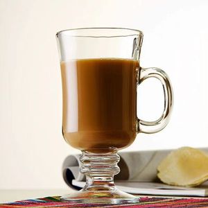 Mug à café classique en <span class=keywords><strong>verre</strong></span> conique haut avec poignée, <span class=keywords><strong>verre</strong></span> à latte et <span class=keywords><strong>macchiato</strong></span> sur pied pour café irlandais - Product Image 2