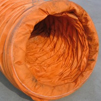 Tuyau d'aération flexible jaune haute visibilité en PVC robuste avec crochets de suspension pour la construction de tunnels