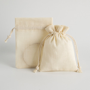 Bamboo Joint Cotton <b>Drawstring</b> Bags 8x10cm 15x20cm Jewelry Packaging <b>Bracelet</b> Bangle Storage Rectangular Original Color Fabric - Product Image 2