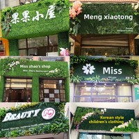 Dinding Tanaman Simulasi Rumput Buatan Plastik untuk Dekorasi Dalam Ruangan, Papan Nama Toko, dan Dekorasi Rumah 10cm atau Kurang