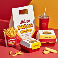 Scatola Personalizzata a Conchiglia per Hamburger, Confezione Alimentare Monouso in Carta Kraft, Scatola da Asporto per Fast Food, Burger, Patatine Fritte, Pollo, Hot Dog