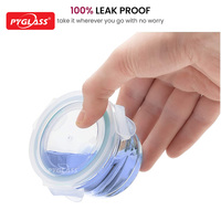 Pyglass Mini-récipient alimentaire hermétique en verre, pot de conservation pour aliments pour bébés en verre borosilicate de haute qualité avec couvercle à verrouillage