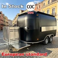 Remorque de restauration mobile commerciale entièrement équipée, camion de cuisine en acier inoxydable, système de cuisine pour hot-dogs et pizzas