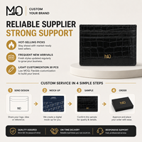Portefeuille ultra-fin multi-fentes en cuir noir gaufré croco pour cadeaux d'entreprise et programmes d'accessoires de mode