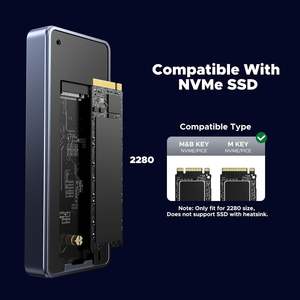 Boîtier <span class=keywords><strong>SSD</strong></span> NVMe M.2 UGREEN Intel Chip 40 Gbps [ Double puces intelligentes et ventilateur de refroidissement ] Boîtier NVMe en aluminium Plug & Play - Product Image 5