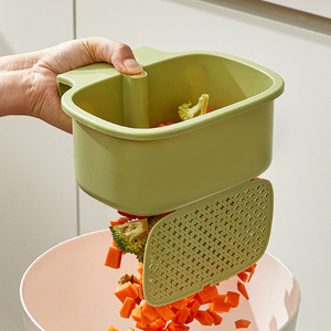 Panier suspendu pour évier de cuisine, panier de lavage de légumes anti-colmatage à pression avec <span class=keywords><strong>grille</strong></span> en PP et support de rangement - Product Image 3