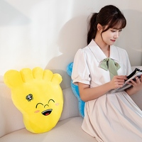 Almohada de Felpa con Forma de Pie de Dibujos Animados, Cojín Divertido con Cara Sonriente para Adolescentes, Amigos, Decoración para el Hogar, Sofá, Dormitorio, Regalo
