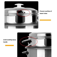 Cuiseur à riz électrique en acier inoxydable de 1,8 L, cuiseur vapeur en acier inoxydable et couvercle en verre, cuve intérieure en acier inoxydable, pour la cuisson du riz, OEM