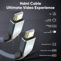 Câbles HDTV 2.0 en nylon tressé en alliage d'aluminium 4K HDR ultra haute vitesse 4K60Hz pour téléviseur UHD, moniteur, ordinateur portable