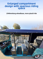 Tuk Tuk Électrique HUANCHI 2000W à Double Rangée, 5 Passagers, 65 km/h, Rickshaw Taxi à 3 Roues avec Carrosserie Ouverte