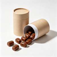 Tube en carton rond personnalisé avec logo, qualité alimentaire, pour bonbons et chocolats