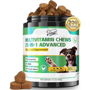 OEM 25-en-1 DogVitamins Suppléments Multivitamine Glucosamine Probiotiques Oméga-3 à croquer pour chiot Soins de santé optimaux pour le cœur - Product Image 1