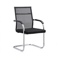 Fauteuil de bureau exécutif moderne et confortable avec dossier en maille, base chromée, idéal pour le télétravail et les étudiants - Noir