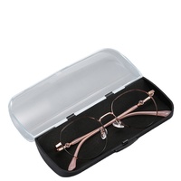 Étui à lunettes de myopie rectangulaire transparent, portable, haut de gamme, résistant à la pression, en plastique ABS rigide, boîte de rangement couleur bonbon