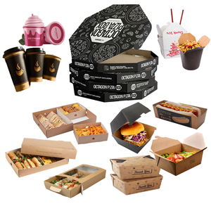 Custom personalized french fries chicken to go food pack pizza 10 12 14 18 24 inch italy black octagon hexagon paper pizza box