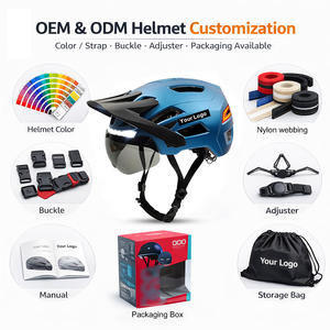 Cascos de Ciclismo para Adultos al Por Mayor con Certificación CE, <span class=keywords><strong>Casco</strong></span> de <span class=keywords><strong>MTB</strong></span> con Lente Magnética, <span class=keywords><strong>Casco</strong></span> de Bicicleta de Seguridad con LED Recargable - Product Image 3