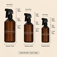 Flacon pulvérisateur transparent givré de luxe 300 ml 500 ml, brume fine, pour nettoyant, alcool, emballage cosmétique, rechargeable