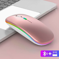 Ratón óptico LED delgado de 2.4G, inalámbrico, recargable por USB, para computadora, Mac, portátil y Windows.
