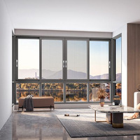 Ventana Corredera de Aluminio para Patio de Villa Moderna, con Marco Delgado, Perfil Estrecho y Gran Área de Vidrio, Precio de Fábrica